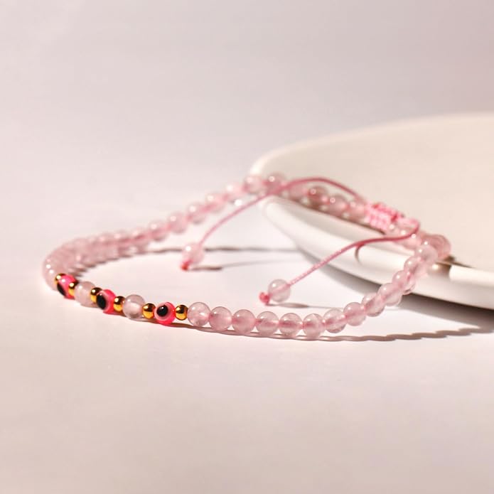 Evil Eye Ankle Bracelets for Women Beads Anklets Beach Accessiory Gemstone Healing Crystal Adjustable