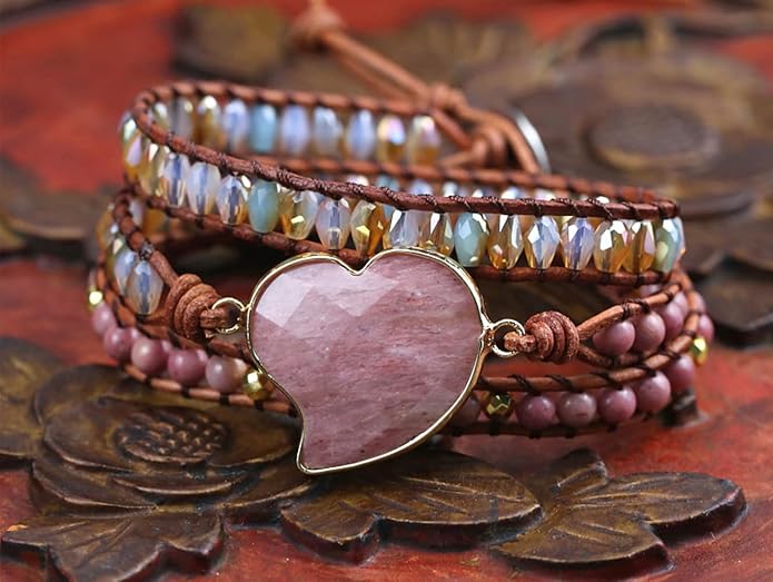 Women Wrap Bracelets Boho Natural Stone Jasper Turquoises Strand Bracelet Jewelry Collection
