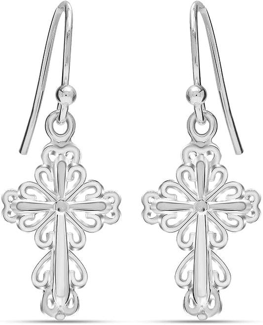 Charmsy 925 Sterling Silver Light-Weight Antique Filigree Teardrop Drop Earrings for Women