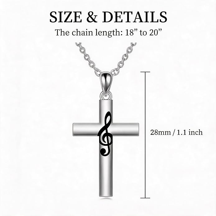 Cross Necklace for Women 925 Sterling Silver Crucifix Pendant Christian Cross Jewelry for Women Men