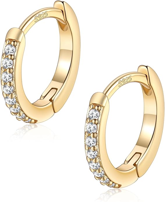 FaithHeart 925 Sterling Silver Post Huggie Hoop Earrings for Women, Silver Small Hoop Earring, Hypoallergenic Cartilage Earrings for Women