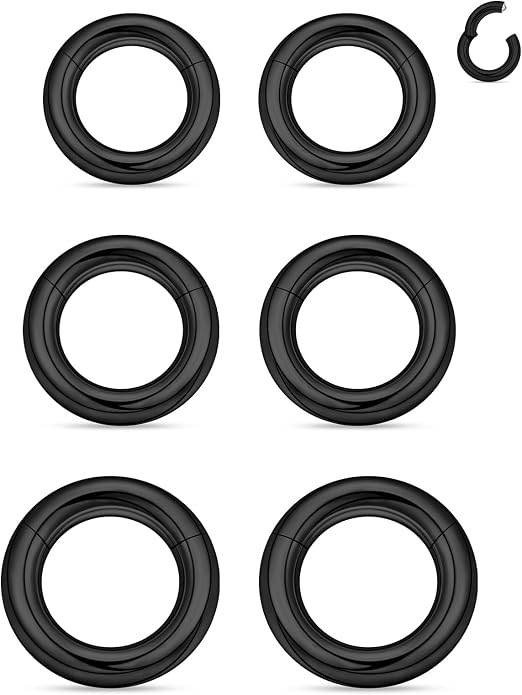 20G 18G 16G 14G 12G 10G 8G 6G 4G 2G Nose Rings Hoops 316l Surgical Steel Clicker Septum Lip Ring Tragus Helix Daith Rook Conch Snug Cartilage Lobe Earrings Hoop Piercing Jewelry For Women Men