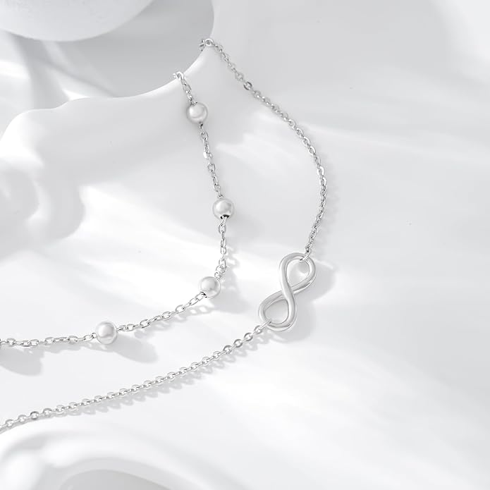 CHIC & ARTSY 925 Sterling Silver Ankle Bracelets for Women, Adjustable Layered Foot Chains with Nature & Symbol Charms, Lightweight Comfort Fit Boho Beach Everyday Jewelry
