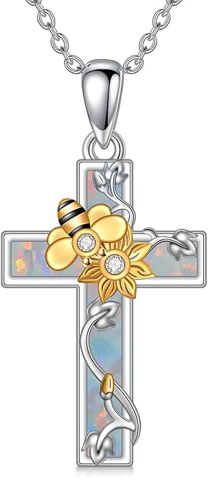 Cross Necklace for Women 925 Sterling Silver Crucifix Pendant Christian Cross Jewelry for Women Men