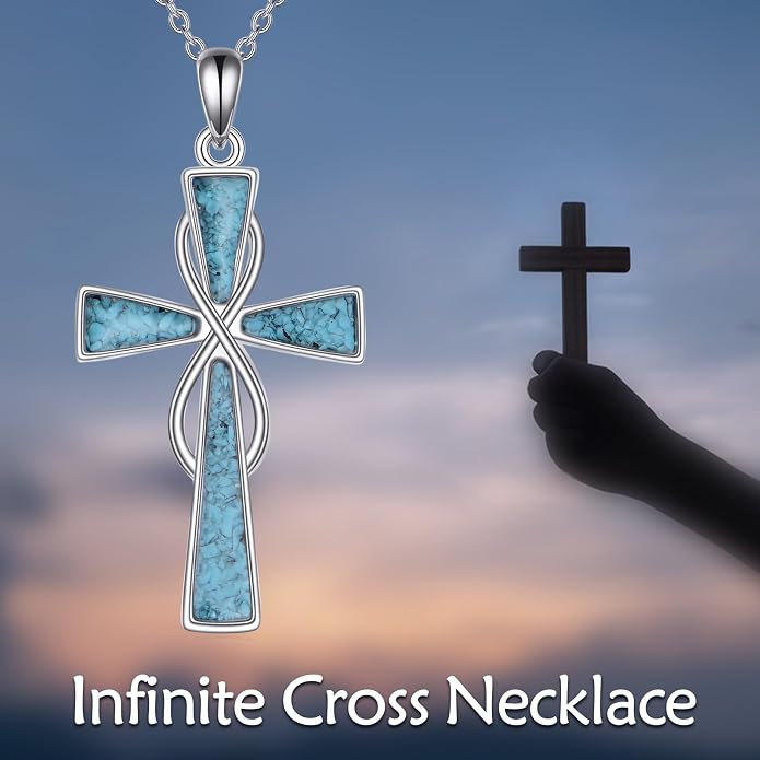 Cross Necklace 925 Sterling Silver Cross Faith Pendant Christian Jewelry Gifts for Women Men