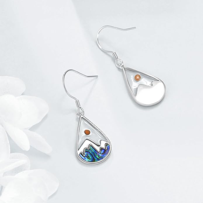 AOBOCO Mustard Seed Earrings for Women Sterling Silver Mountain Cross Earrings Dangle Christian Religion Jewelry Mothers Day Birthday for Mom Wife Friends