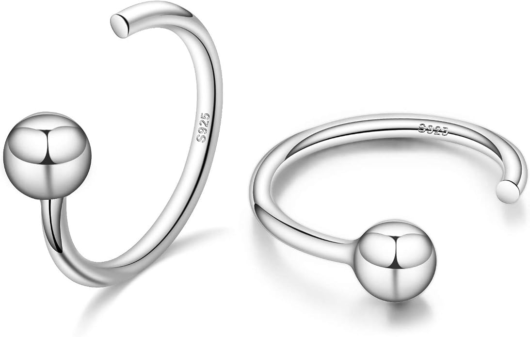 CHIC & ARTSY 925 Sterling Silver Half Hoop Earrings for Women, Small Huggie Hoops Set with Ball Bar Star Moon Cross & Pearl, Lightweight Comfort Fit Everyday & Sleep Earrings