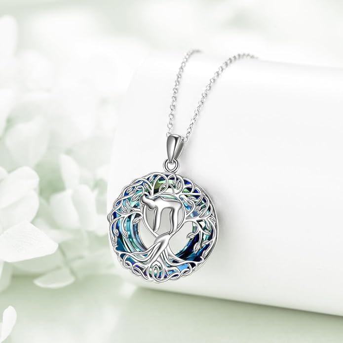 YFN Tree of Life Necklace Sterling Silver Celtic Knot Tree Pendant Jewelry Gifts for Women Men