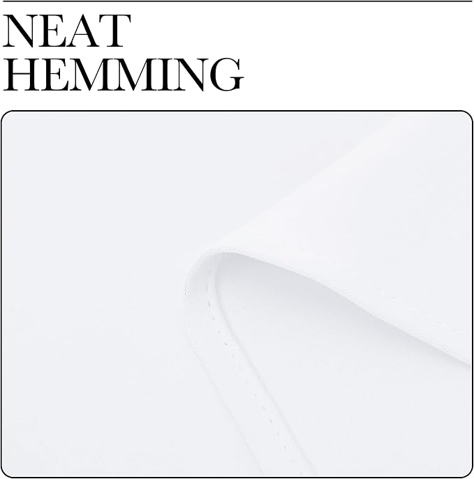 NICETOWN White Samll Window Blackout Curtain Panels, 50% Light Blocking Curtains for Bedroom & Dining Room Window (Set of 2, 42 inches x 68 inches)