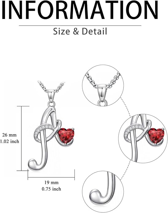Birthday Gifts for Women Alphabet A to Z Initial Birthstone Pendant Necklaces for Women - 18k White Gold Plated Personalized Name Jewelry Anniversary Graduation Gifts for Wife Her Daughter Girlfriend(with Gift Box)
