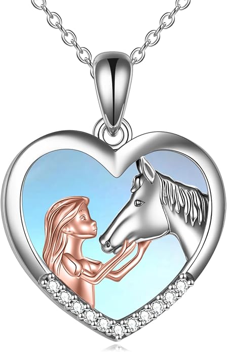 YFN Horse Pendant Necklace Sterling Silver Women with Horse Gift for Women