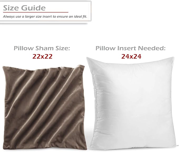 Nestl Throw Pillow Covers, Cozy Velvet Decorative Autumn Pillow Covers 22 x 22 Inches, Soft Solid Couch Pillow Covers for Sofa, Bed and Car, Set of 4 - Chocolate Brown