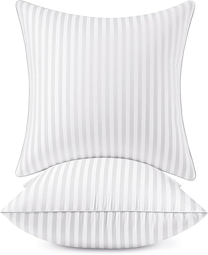 MIULEE 26x26 Throw Pillow Inserts Set of 2, 100% Virgin Microfiber Filling | Firm and Fluffy Decorative Pillows for Couch Sofa Bed, Cotton Cover Pillow