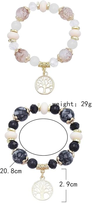 Pure Natural Round Gemstone Bracelet Healing Crystal Stretch Beaded Bracelet Suitable for Men and Women