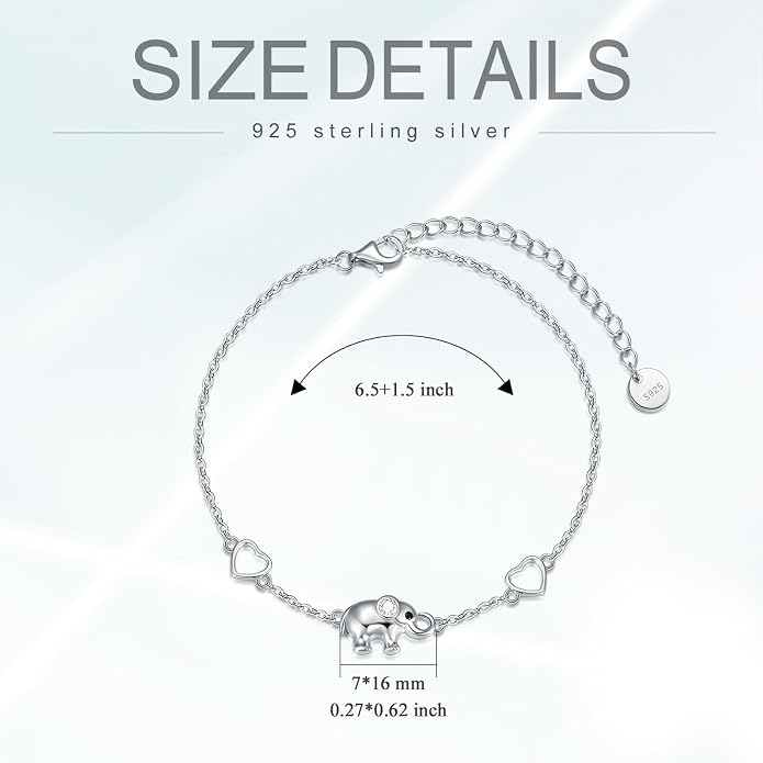 Ankle/Bracelet for Women Sterling Silver Sea Turtle/Butterfly/Mustard Seed/Sister/Sunflower/Elephant Gifts for Birthday Summer Beach Jewelry for Mom Wife Daughter Friend