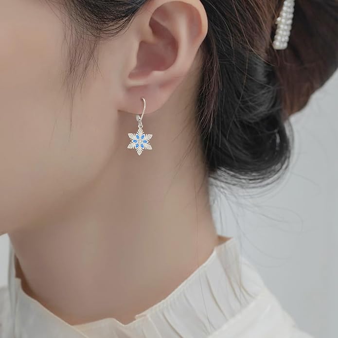 Dangle Earrings Sterling Silver Moonstone/Turquoise/CZ/Crystal Earrings for Women Tree of Life Animal Filigree Leverback Earrings Jewelry Gifts
