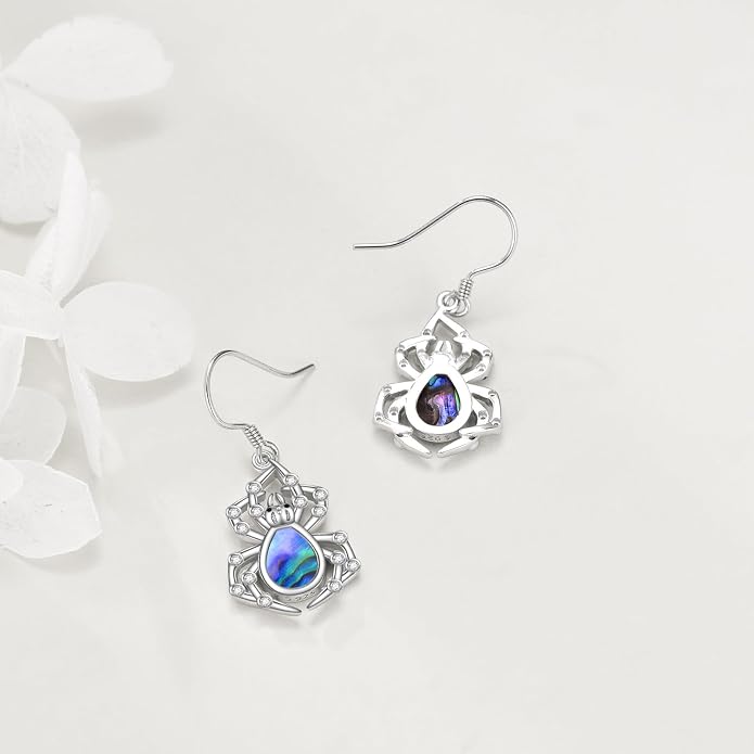 Abalone Shell Dangle Drop Earrings for Women 925 Sterling Silver Filigree Bohemian Earrings Jewelry Gift