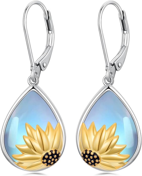 Midari Heart Dangle Earrings 925 Sterling Silver Leverback Drop Earrings Teacher Music Art Jewelry Gifts for Women Students Apple/Guitar/Palette/Note Design