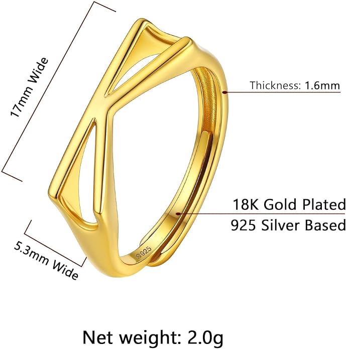 SILVERCUTE 925 Sterling Silver Initial Rings for Women,Adjustable Capital Letter Ring Hypoallergenic,Minimalist 925 Silver Rings for Mother Daughter