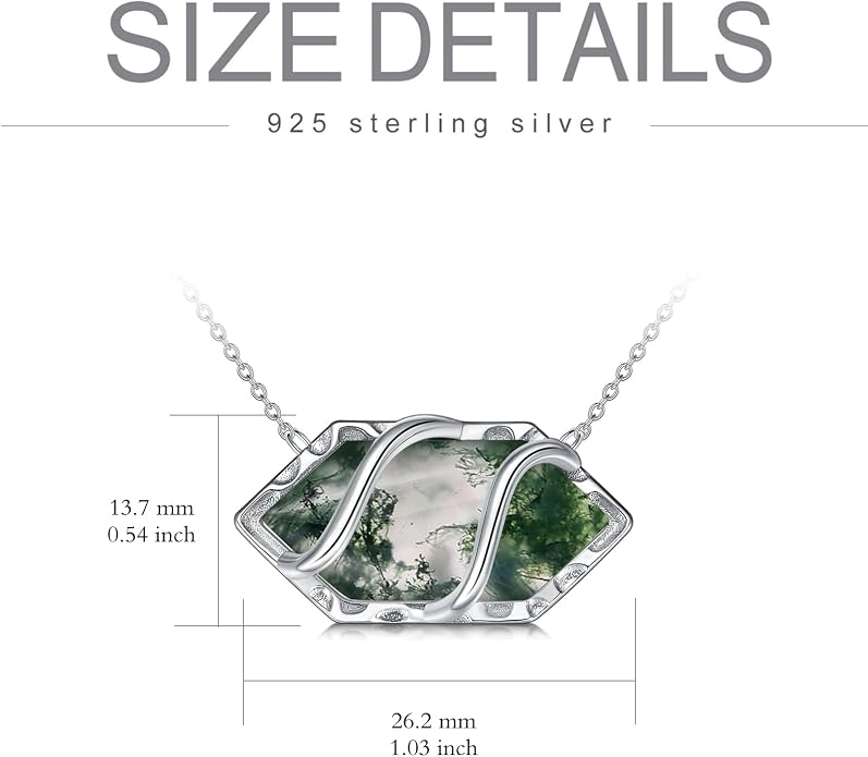 HPQQ Teardrop Necklace 925 Sterling Silver Filigree Gemstone Pendant Necklace Fine Jewelry Birthday Mother's Day Gifts for Women Her Mom