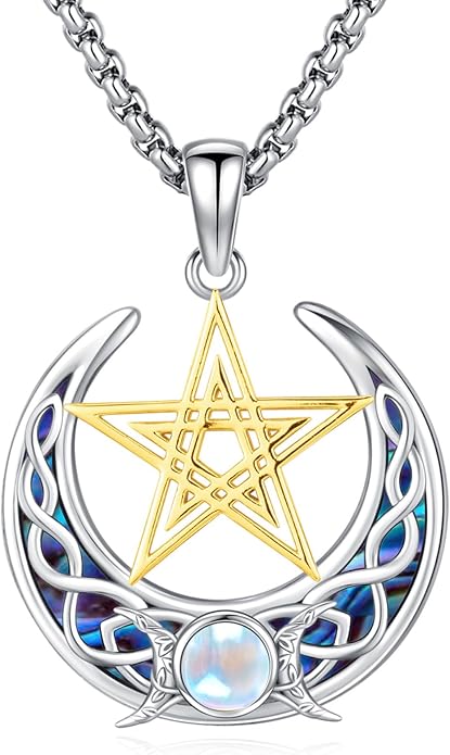 Witchy Jewelry for Women Men Nudo De Bruja Plata 925 Original Witches Knot Necklace Tetragrammaton Hecate Necklace Lilith Necklace Pentagram Necklace Cat Necklace Triple Moon Goddess Pendant Necklace