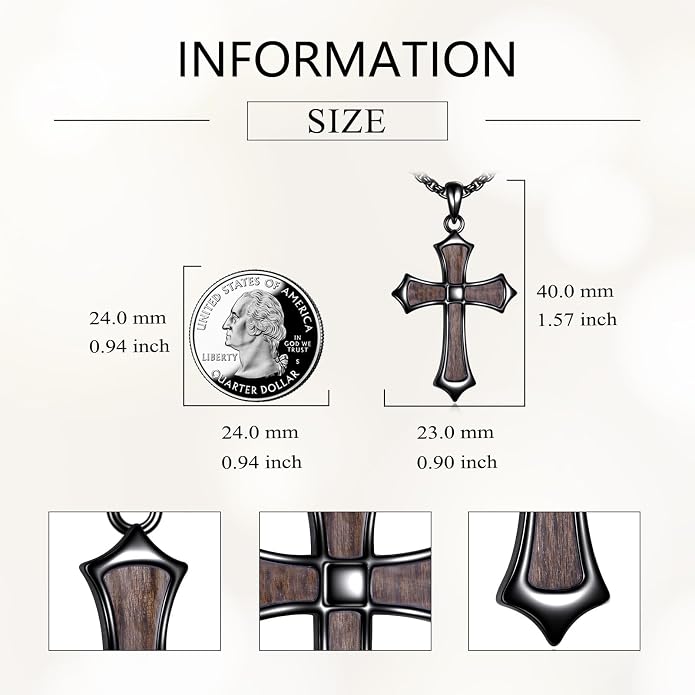 Cross Necklace 925 Sterling Silver Cross Faith Pendant Christian Jewelry Gifts for Women Men