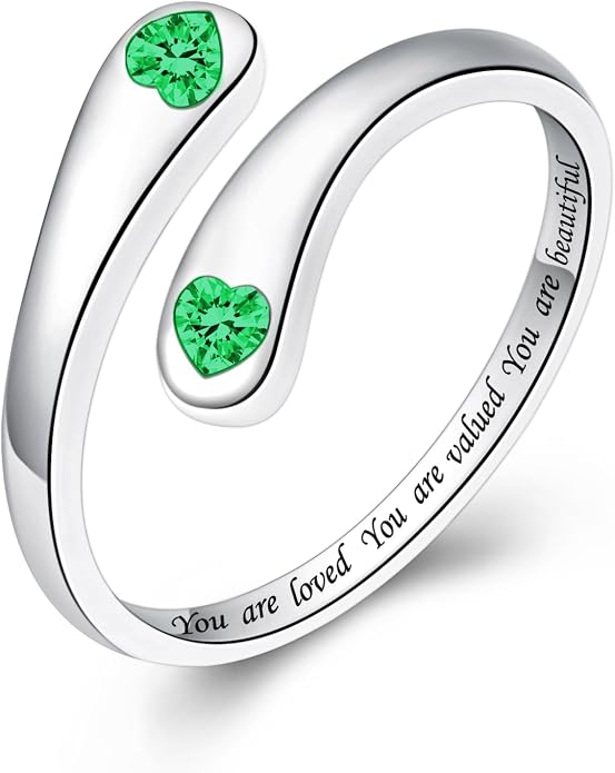 Fookduoduo 925 Sterling Silver Ring Inspirational Jewelry adjustable Wrap Open Rings for Women