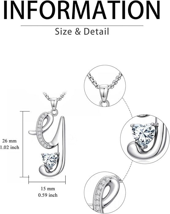 Birthday Gifts for Women Alphabet A to Z Initial Birthstone Pendant Necklaces for Women - 18k White Gold Plated Personalized Name Jewelry Anniversary Graduation Gifts for Wife Her Daughter Girlfriend(with Gift Box)