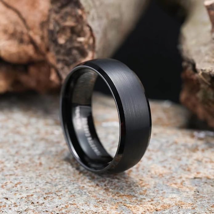 King Will Wedding Band for Men Women, 2/4/6/7/8mm Domed Matte Brushed Tungsten Carbide Rings, Solid/Dual Color Engagement Rings, Comfort Fit