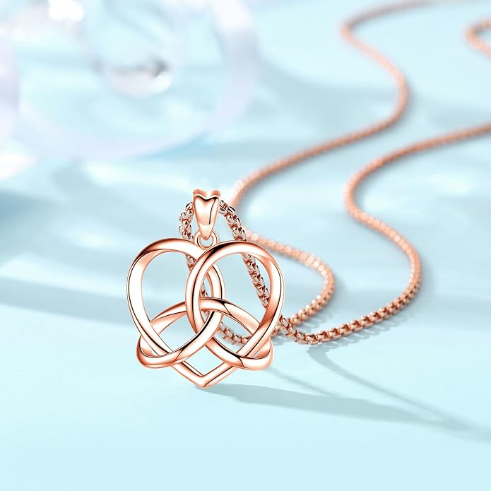 Pentagram Necklace Sterling Silver Triple Moon Goddess/Celtic Knot Witches Knot/Ankh/Sun and Moon/Hecate/Lilith/Santa Muerte/Tetragrammaton Pendant Necklace Pagan Wiccan Magic Egyptian Amulet Jewelry for Women Men