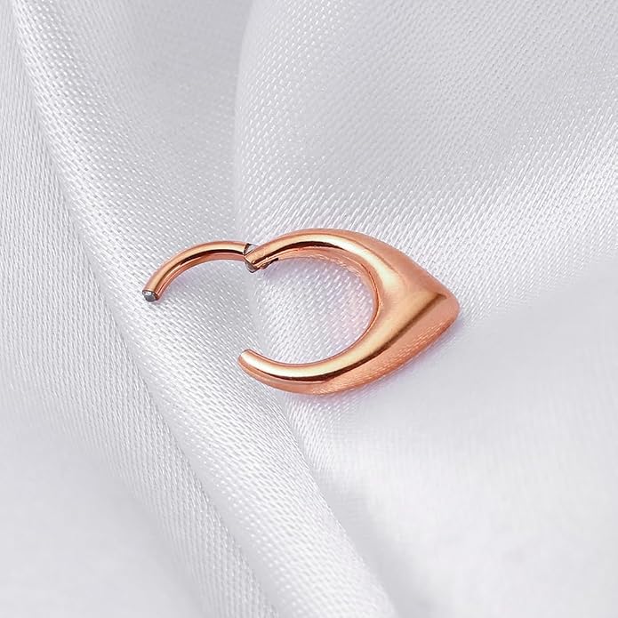 MOQIKAKA16G 8mm Septum Rings - Stainless Steel Segment Nose Rings for Women Men - Hinged Segment Nose Helix Cartilage Clicker Hoop Earrings for Daith Rook Tragus Piercing