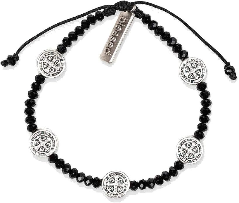 My Saint My Hero Benedictine Blessing Bracelets – Handwoven Spiritual Protection with Medals Hand-Cast In Italy at Sacred Site