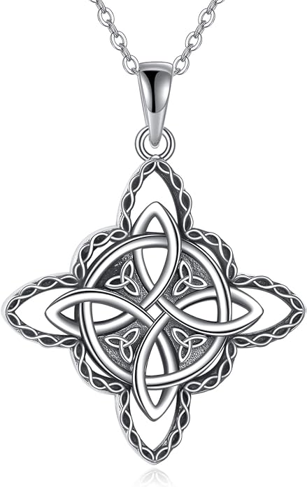 VONALA S925 Sterling Silver Celtic Owl/Moon Wolf/Horse/Dragon/Viking/Anchor Necklace Celtic Knot Pendant Necklace Irish Vintage Necklace Gifts for Women Teens Men Unisex
