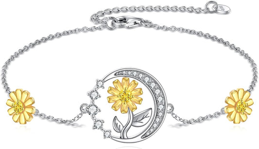 VONALA Witches Knot/Compass/Dragonfly/Clover Bracelet Sterling Silver Adjustable Charm Bracelet Summer Beach Foot Chain Jewelry for Women Gifts