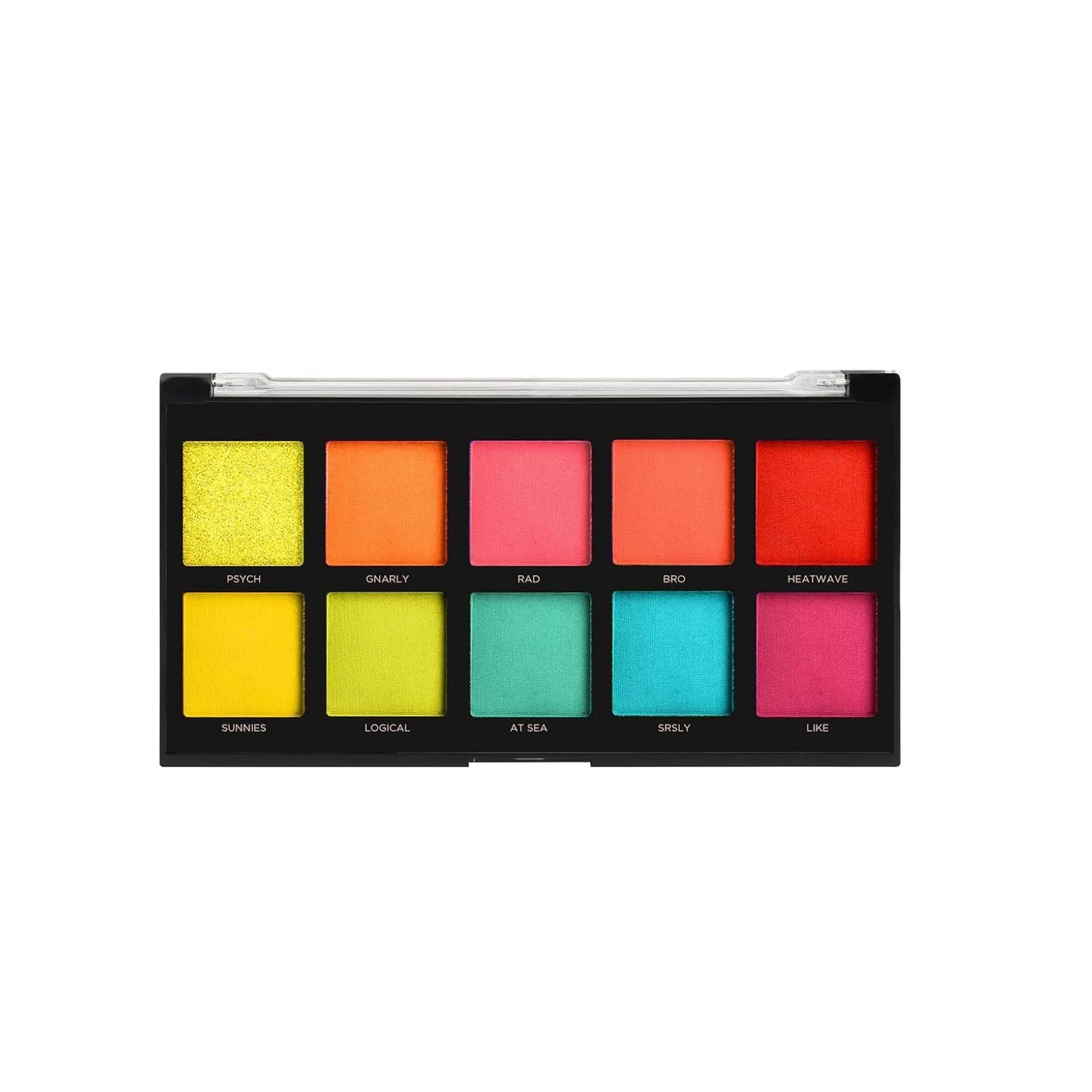 Profusion Cosmetics 10 Shade Eyeshadow Palette - High Pigmented Multi-Finish Colors, Vegan & Cruelty-Free, Create Stunning Looks On-the-Go - Travel-Friendly & Versatile Makeup, NEON