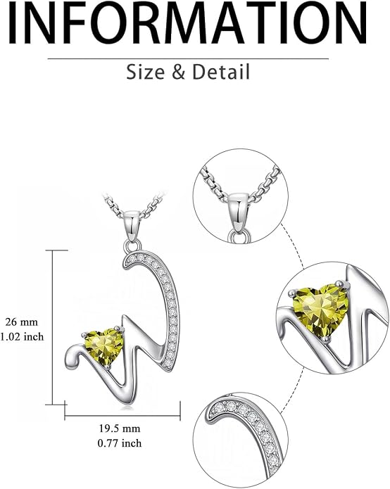 Birthday Gifts for Women Alphabet A to Z Initial Birthstone Pendant Necklaces for Women - 18k White Gold Plated Personalized Name Jewelry Anniversary Graduation Gifts for Wife Her Daughter Girlfriend(with Gift Box)