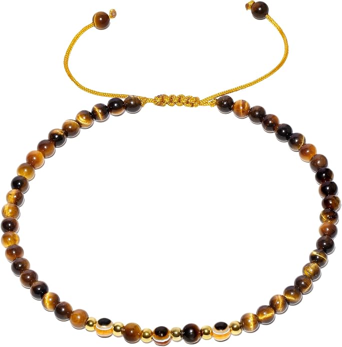 Evil Eye Ankle Bracelets for Women Beads Anklets Beach Accessiory Gemstone Healing Crystal Adjustable