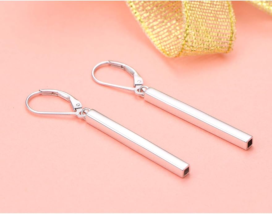 S925 Sterling Silver Vertical Drop Dangle Earrings Gift for Women Teenage