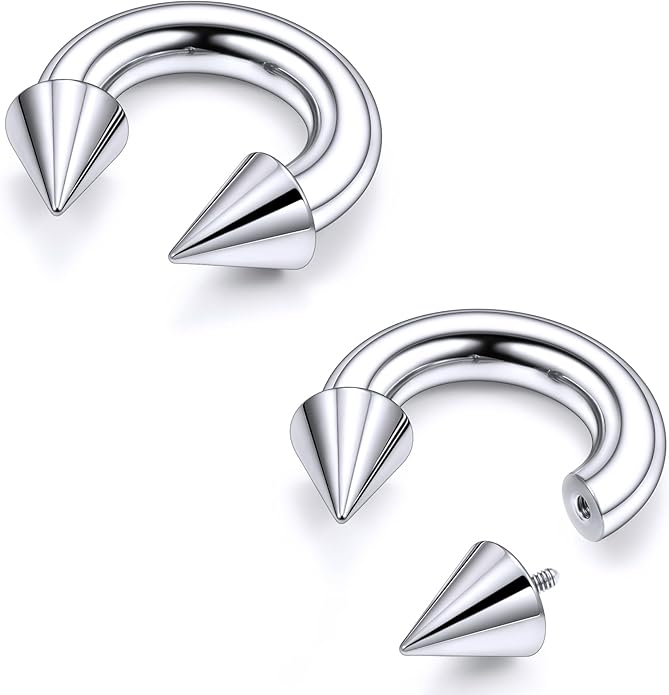 20G 18G 16G 14G 12G 8G 6G 4G 2G ASTM F136 Titanium Internal Thread Horseshoe Septum Ring Jewelry Circular Barbell Helix Snug Tragus Rook Daith Cartilage Earring Lip Ring Piercing Jewelry