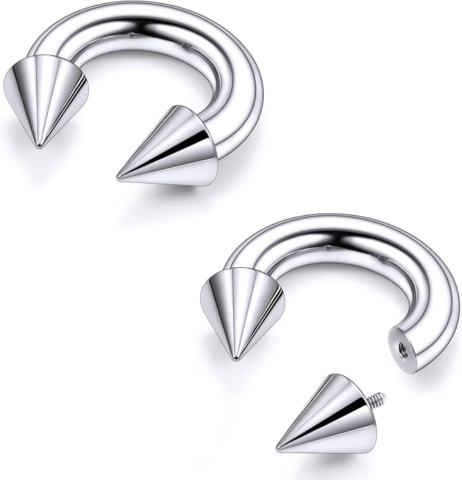 20G 18G 16G 14G 12G 8G 6G 4G 2G ASTM F136 Titanium Internal Thread Horseshoe Septum Ring Jewelry Circular Barbell Helix Snug Tragus Rook Daith Cartilage Earring Lip Ring Piercing Jewelry