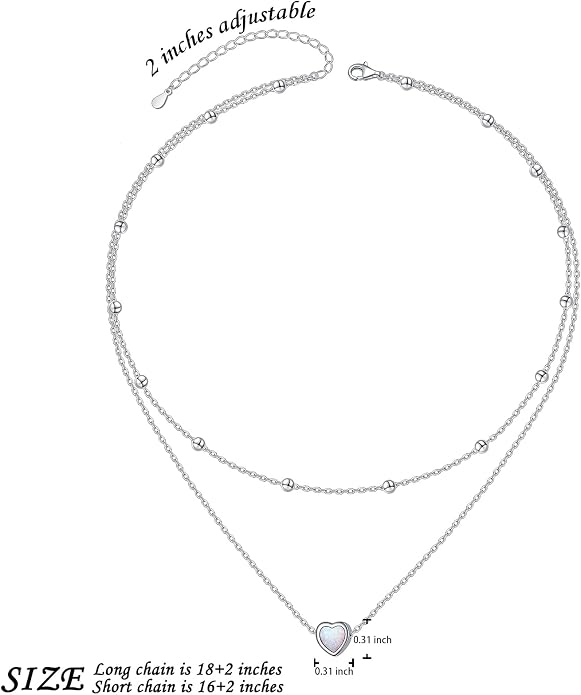 Layered Choker Necklaces for Women S925 Sterling Silver Circle/Heart/Cross/Star Multi Layered Necklace Handmade Bead Chain Adjustable Jewelry for Birthday