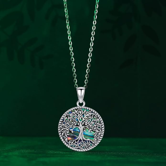 Odinstone Tree of Life Necklace, Sterling Silver Pendant for Women Family Tree Necklaces Jewelry for Mom/Wife/Grandma(With Fine Gift Box)