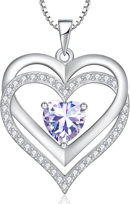 RIVIKO Infinity Heart Symbol Necklace for Women 925 Sterling Silver Love Heart Pendant Mothers Day Anniversary Birthday Christmas Jewelry Gifts for Women Mom Wife Sister Her Friends