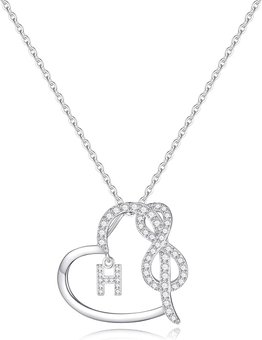 Infinity Heart Necklaces for Women, S925 Sterling Silver Initial Necklace Womens Jewelry Mothers Day Gifts Girls Valentines Gifts for Her Christmas Birthday Gifts for Women Mom Wife Girlfriend