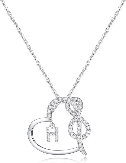 Infinity Heart Necklaces for Women, S925 Sterling Silver Initial Necklace Womens Jewelry Mothers Day Gifts Girls Valentines Gifts for Her Christmas Birthday Gifts for Women Mom Wife Girlfriend