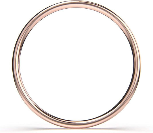 Melanie Golden Jewelry 1mm Thin Smooth Stacking Skinny Ring in Sterling Silver, Gold, or Rose Gold | Handmade Comfort Fit Dainty & Minimalist Bands for Women | Sizes 2-12