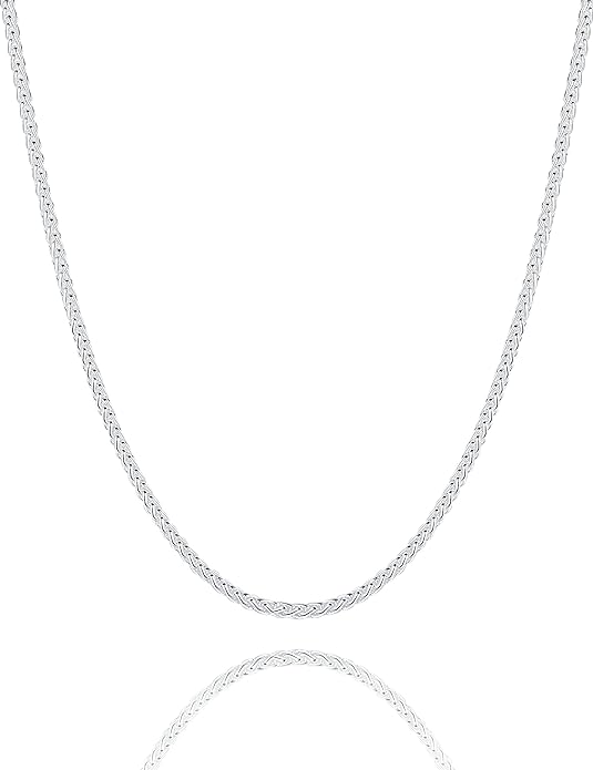 925 Sterling Silver Rope Chain Necklace For Men Women 2.5mm Silver Chain With Lobster Clasp 16-30 Inches