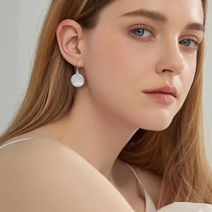 Aniu Tree of Life Earrings for Women Turquoise Malachite Teardrop Dangle Earrings for Women Sterling Silver Anniversary Birthday Drop Dangle Earrings Jewelry Gifts