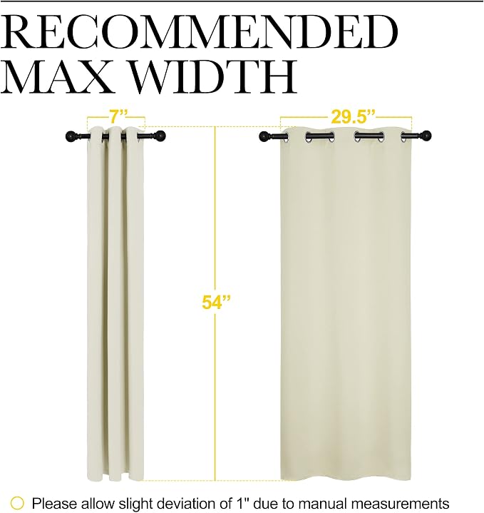 NICETOWN Room Darkening Draperies Window Curtain Panels, Thermal Insulated Grommet Room Darkening Curtains for Bedroom (Beige, 2 Panels, W34 x L54 -inch)