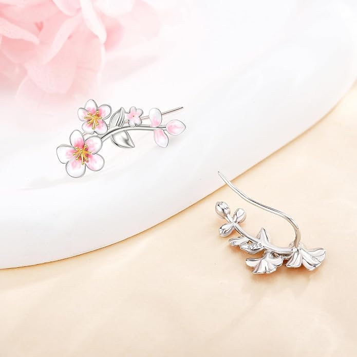 Ear Climbers Earrings for Women Sterling Silver Vintage Ear Crawler Earrings Jewelry Gifts for Women